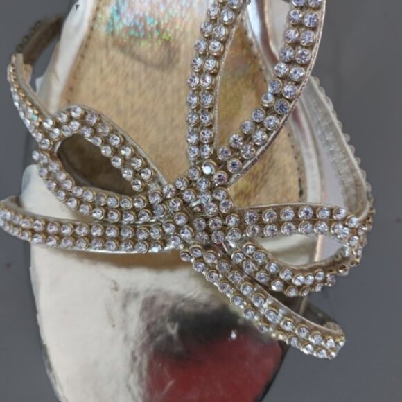 Michale & Bordeaux Rhinestone Silver Sandals Size 41 (equivalent to 9) - Picture 9 of 11